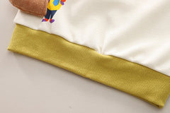 SSX220824-102 طقم قطن اصلي ربيعي خريفي قطعتين (بلوزة + بنطلون)