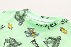 SSX220824-96 طقم صيفي قطعتين ( بلوزة + شورت)