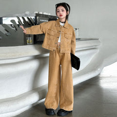 WZH191124-32 طقم جينز قطعتين ( جكيت + بنطلون)