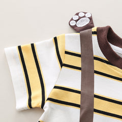 SSX220824-33 طقم صيفي قطعتين ( بلوزة بحقيبة قماش + شورت)