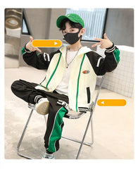 WZS040924-15 طقم ولادي قطني قطعتين تريننج ( جكيت + بنطلون)