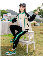 HBC040924-10 طقم بناتي شتوي مبطن فرو قطعتين ( جكيت + بنطلون)