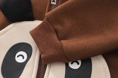 SSX220824-22 طقم باندا ولادي شتوي تقيل مبطن فرو بالكامل قطعتين ( جكيت + بنطلون)