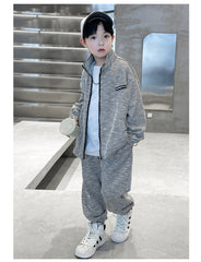 WZ261124-9 بدلة خريفي شتوي مصوفة تقيلة كتير قطعتين ( جكيت + بنطلون)