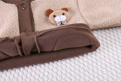 SSX220824-37 طقم ولادي شتوي مبطن فرو ( جكيت + بنطلون + لفحة)