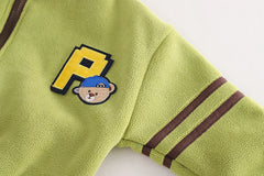 SSX220824-40 طقم ولادي شتوي تقيل مبطن فرو بالكامل قطعتين ( جكيت+ بنطلون)