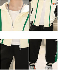 WZS040924-15 طقم ولادي قطني قطعتين تريننج ( جكيت + بنطلون)