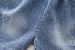 SSX220824-2 طقم صيفي قطعتين ( قميص + شورت)