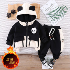 SSX220824-35 ترينج شتوي خريفي تقيل مبطن فرو قطعتين ( جكيت + بنطلون)