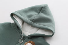 SSX220824-43 طقم ولادي شتوي تقيل مبطن فرو بالكامل قطعتين ( جكيت + بنطلون)