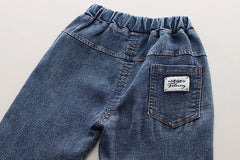 SSX220824-166 طقم ولادي 3 قطع ( جكيت صوف+ بلوزة قطنية + بنلطون جينز )