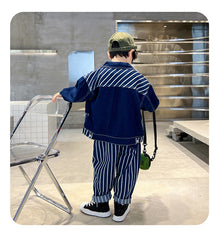 RM1227-16 طقم جينز ولادي قطعتين ( جكيت + بنطلون )