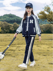 RM090424-28 طقم سبورت بناتي قطعتين ( جكيت + بنطلون )