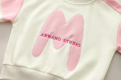 SSN040924-42  طقم ولادي قطن دافي خريفي ربيعي قطعتين (بلوزة + بنطلون )