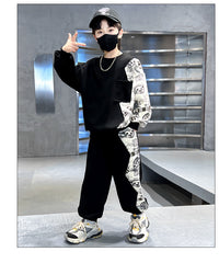 WZH301124-52 بدلة سبورت ولادي قطن قطعتين ( بلوزة + بنطلون)