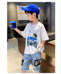 FU14042024-48 طقم ولادي قطعتين ( بلوزة + بنطلون)