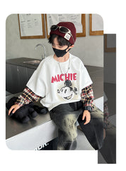 WZH301124-22 هودي ولادي قطن ميكي