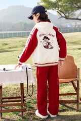 RM090424-3 بدلة سبورت قطني بناتي 3 قطع ( بلوزة + جكيت + بنطلون )