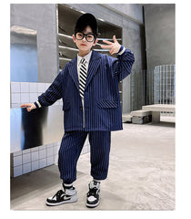 RM1227-27 بدلة ولادي 4 قطع ( جكيت + قميص + بنطلون + جرافة)