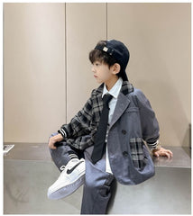 RM1227-19 بدلة ولادي قطعتين ( جكيت + بنطلون )