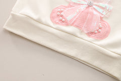 SSN040924-64 طقم بناتي ميكي قطن دافي خريفي ربيعي قطعتين ( بلوزة + بنطلون)