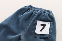 SSN040924-14 طقم شتوي تقيل مبطن بالكامل ( جكيت + بنطلون جينز مبطن )