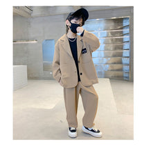 RM1227-26 طقم رسمي بجي قطعتين ( جكيت + بنطلون)