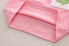 SSN040924-11 طقم بناتي صيفي قطعتين ( بلوزة + بنطلون)