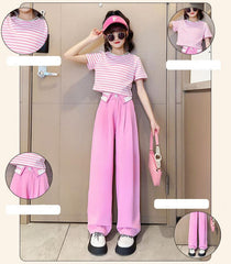 RM150424-6 طقم صيفي قطعتين ( بلوزة + بنطلون )