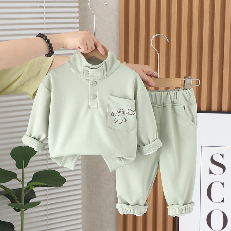 SSX220824-147 ترينج ولادي خريفي ربيعي قطعتين ( بلوزة + بنطلون)