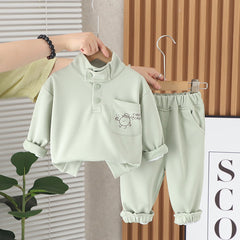 SSX220824-147 ترينج ولادي خريفي ربيعي قطعتين ( بلوزة + بنطلون)