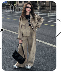 WZH191124-15 طقم جينز قطعتين ( جكيت + بنطلون)