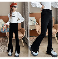 RM110825-11 بنطلون جينز اسود قصة عصرية