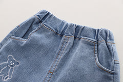 SSX220824-162 طقم 3 قطع ( فست صوف + بلوزة قطنية + بنطلون جينز)