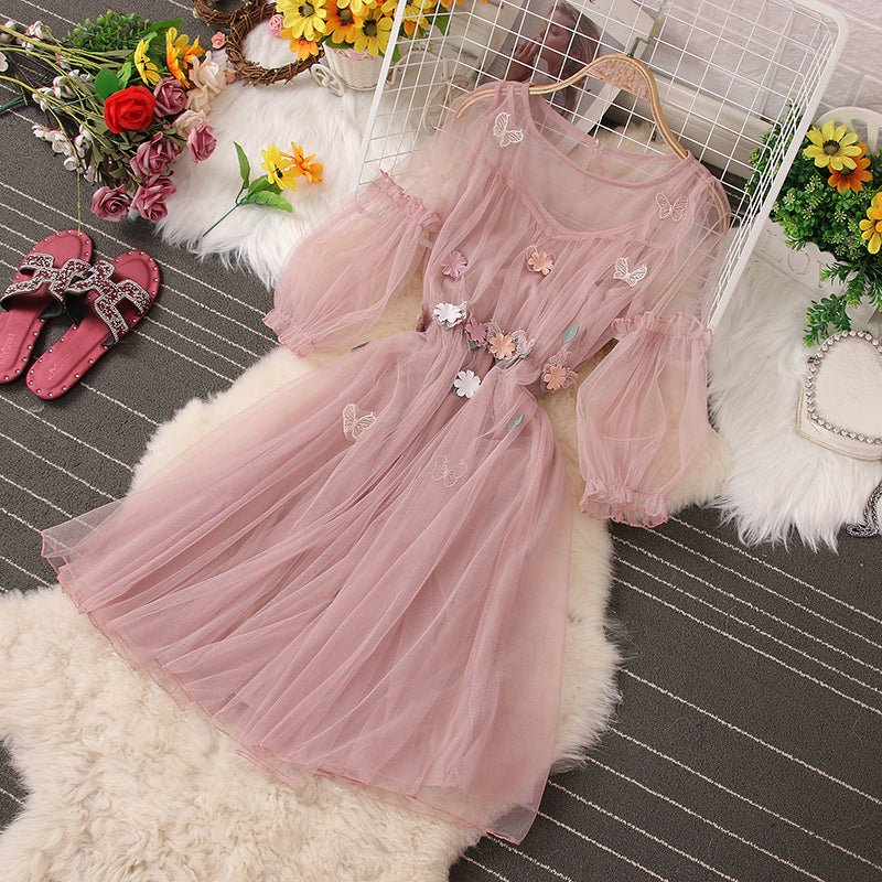 AO0524-08 فستان صبايا ناعم حجم واحد مناسب من ( 45-62 كغم)