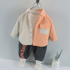 RM0608-11 طقم ولادي قطعتين ( قميص + بنطلون جينز )