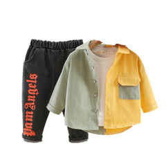 RM0608-11 طقم ولادي قطعتين ( قميص + بنطلون جينز )