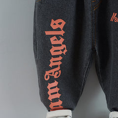 RM0608-11 طقم ولادي قطعتين ( قميص + بنطلون جينز )