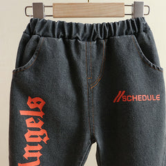 RM0608-11 طقم ولادي قطعتين ( قميص + بنطلون جينز )