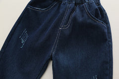 RM0608-18 طقم ولادي 3 قطع ( قميص + فست صوف + بنطلون جينز )