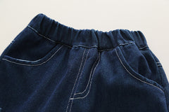 RM0608-18 طقم ولادي 3 قطع ( قميص + فست صوف + بنطلون جينز )