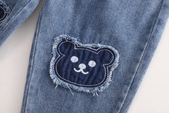 RM0608-19 طقم ولادي 3 قطع ( قميص + فست صوف + بنطلون جينز )