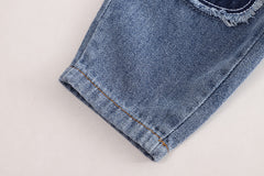 RM0608-19 طقم ولادي 3 قطع ( قميص + فست صوف + بنطلون جينز )