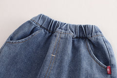 RM0608-19 طقم ولادي 3 قطع ( قميص + فست صوف + بنطلون جينز )