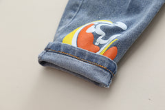 RM0608-24 طقم دبدوب قطعتين ( بلوزة + بنطلون جينز)