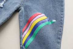 RM0608-24 طقم دبدوب قطعتين ( بلوزة + بنطلون جينز)