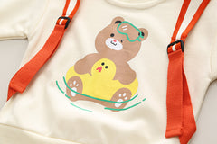 RM0608-24 طقم دبدوب قطعتين ( بلوزة + بنطلون جينز)