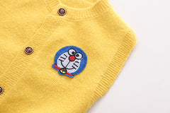 RM0608-28 طقم دورايمون ولادي 3 قطع ( قميص مصوف + فست صوف + بنطلون جينز ناعم )