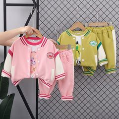 RM0608-32 طقم قطني ولادي 3 قطع ( بلوزة + جكيت + بنطلون)