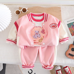 RM0608-32 طقم قطني ولادي 3 قطع ( بلوزة + جكيت + بنطلون)